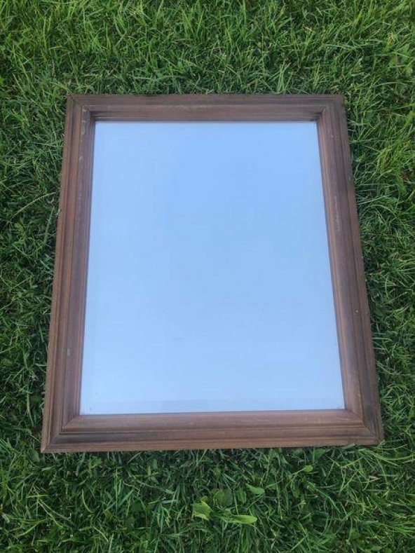 Vintage Ahşap Çerçeveli Ayna 49x59 cm - Dekoratif Ayna ürün görseli 1