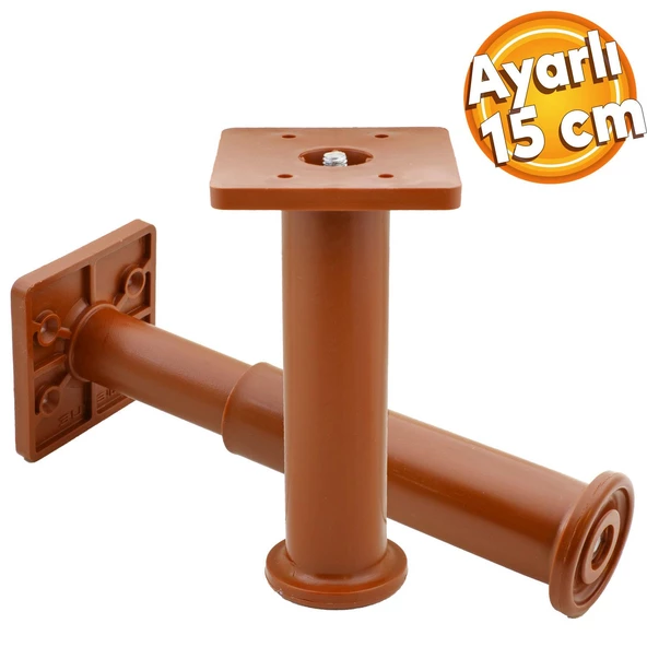 Ayarlanabilir Kare Mobilya Kanepe Koltuk Baza Destek Yükseltici Yükseltme Ayağı 15 Cm Kahve Ayakları ürün görseli 1