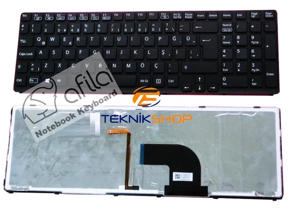 Sony Vaio SVE1512 SVE15126CXP SVE1512D4E Klavye Siyah TR ışıklı ürün görseli 1