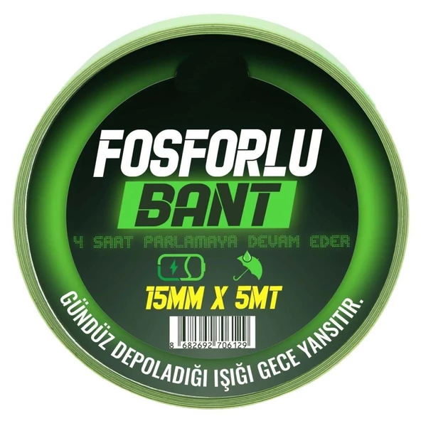 Geseus Kendinden Yapışkanlı Fosforlu Bant Gündüz Depoladığı Işığı Gece Yansıtır15mmX5MT ürün görseli 1