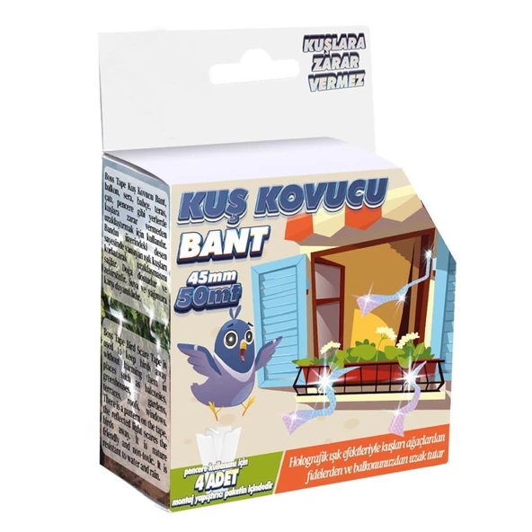 Kuş Uzaklaştırıcı Bant Holografik Işık Efektli 45mmX50Mt ürün görseli 1