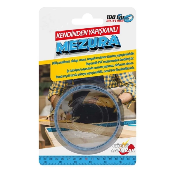 Geseus Kendinden Yapışkanlı Mezura 100CM ürün görseli 1