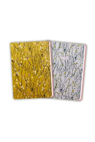 Floral Çizgili Twins Defter - NULL ürün görseli 1