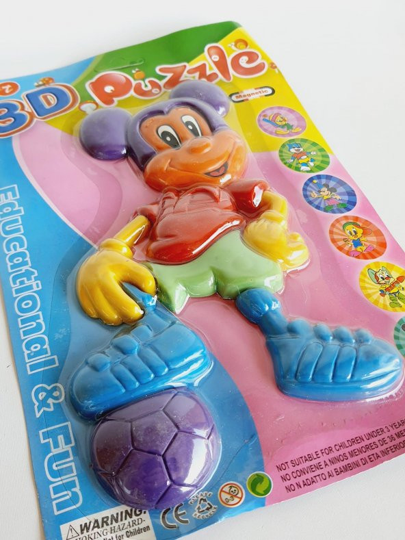 3D Eğitici Magnet Puzzle 23cm (Fare) - Resim 3