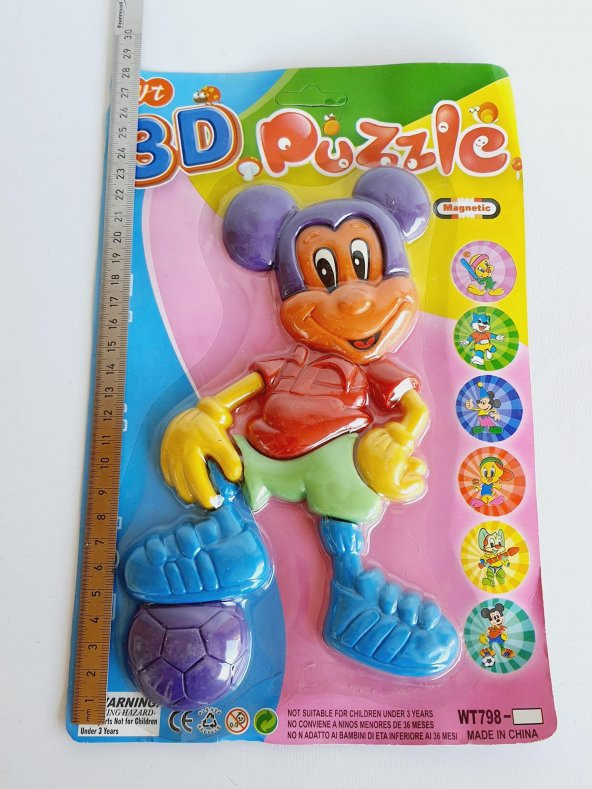 3D Eğitici Magnet Puzzle 23cm (Fare) - Resim 7