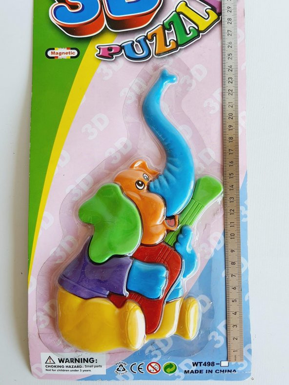 3D Eğitici Magnet Puzzle 23cm (Fil) - Resim 6