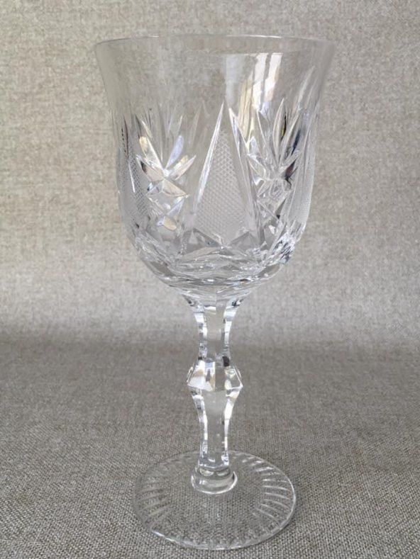 1980’ler Avrupa Vintage Kristal Kadeh 18 cm ürün görseli 1