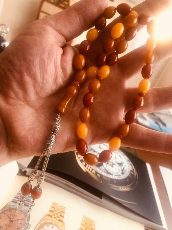 TOZ SIKMA ATEŞ PARÇALI KOKULU KEHRİBAR TESBİH j ürün görseli 1