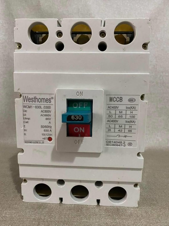 Westhomes 630A 8Kv Kaçak Akım Korumalı Şalter WCM1-630L/3300 ürün görseli 1