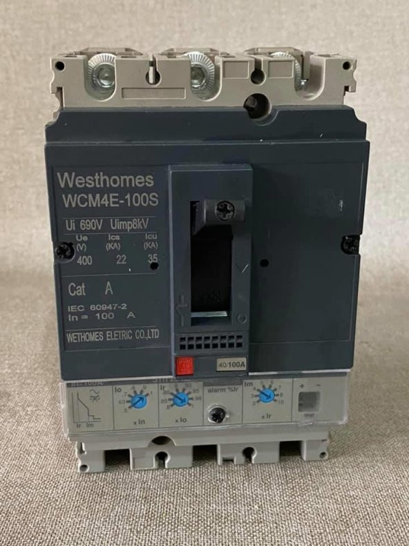 Westhomes 100A 8kV Kaçak Akım Korumalı Şalter WCM4E-100S ürün görseli 1