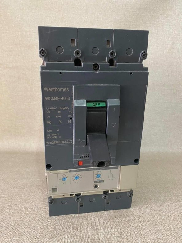 Westhomes 400A Kaçak Akım Korumalı Şalter WCM4E-400S Bağlantı Aparatlı ürün görseli 1