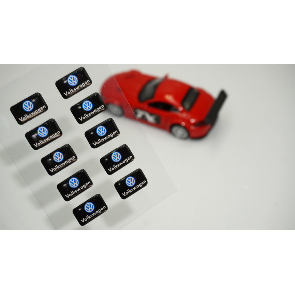 Volkswagen Logo 3D Cam Açma Torpido Konsol Ayna Çıkartma Seti ürün görseli 1