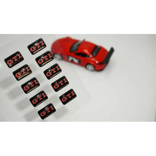 Volkswagen GTi Logo 3D Cam Açma Torpido Konsol Ayna Çıkartma Seti ürün görseli 1
