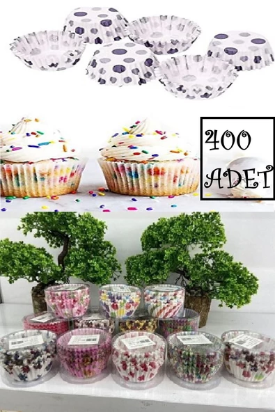 400'lü Muffin Kağıdı Kek Kalıbı Desenli ürün görseli 1