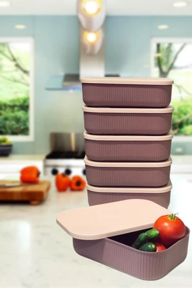 Storage 6 Adet 3.2 Lt Mutfak Saklama Kabı Mürdüm ürün görseli 1