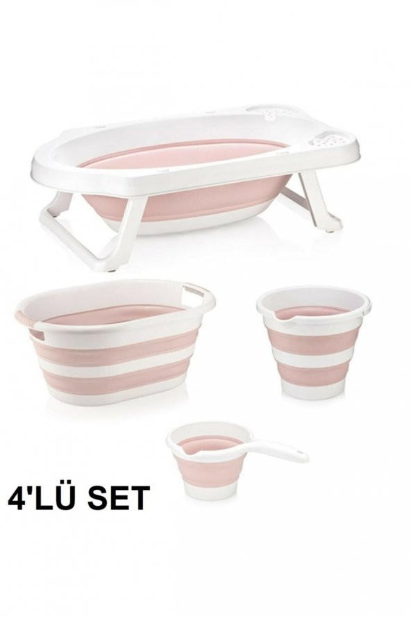 Katlanabilir Banyo Seti Pudra 4 lü Set ürün görseli 1