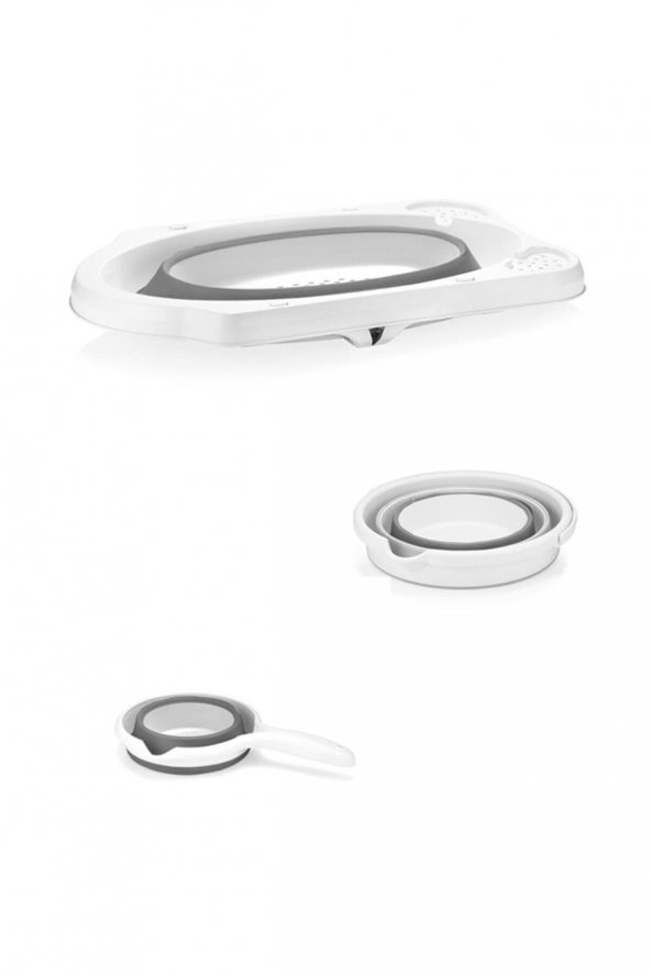 Katlanabilir Küvet Set - Koyu Gri - Resim 2