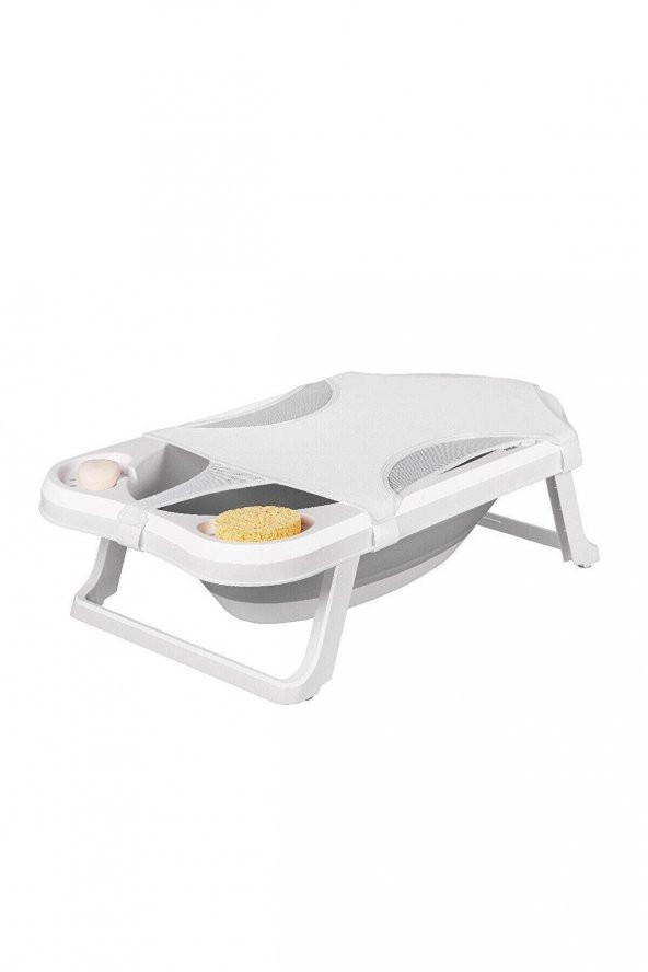 Fileli  Katlanabilir Banyo Seti Gri 5 li Set - Resim 3