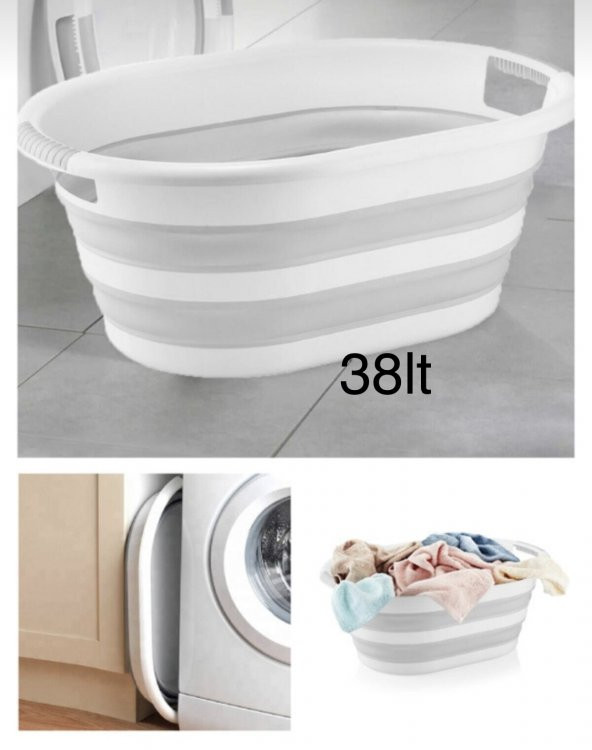 Mega 38 litre Pratik Katlanır Çamaşır Sepeti - Resim 3