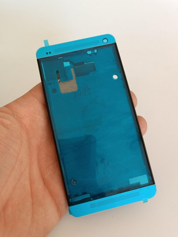 HTC One M7 Orta Kasa Ön Kapak Gümüş - Resim 4