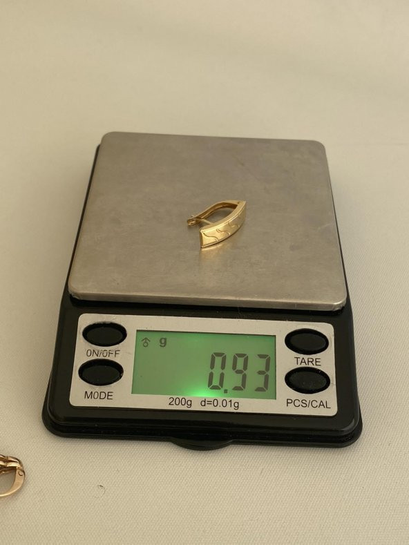 İşlemeli 18 Ayar Altın Küpe (Tek) 0,90 Gram - Resim 7