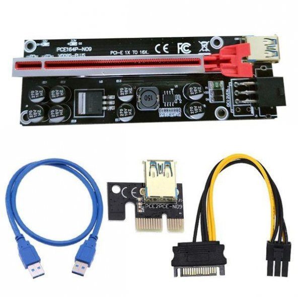 PCE164P-NO9 VER009S-Plus Usb 3.0 Pci-e 1x - 16x Genişletici Yükseltici Kart ürün görseli 1