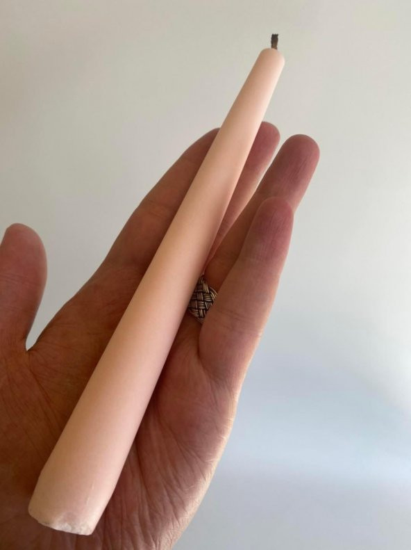 Çift Renkli Alevli Şamdan Mumu 20 cm (Pembe) - Resim 6