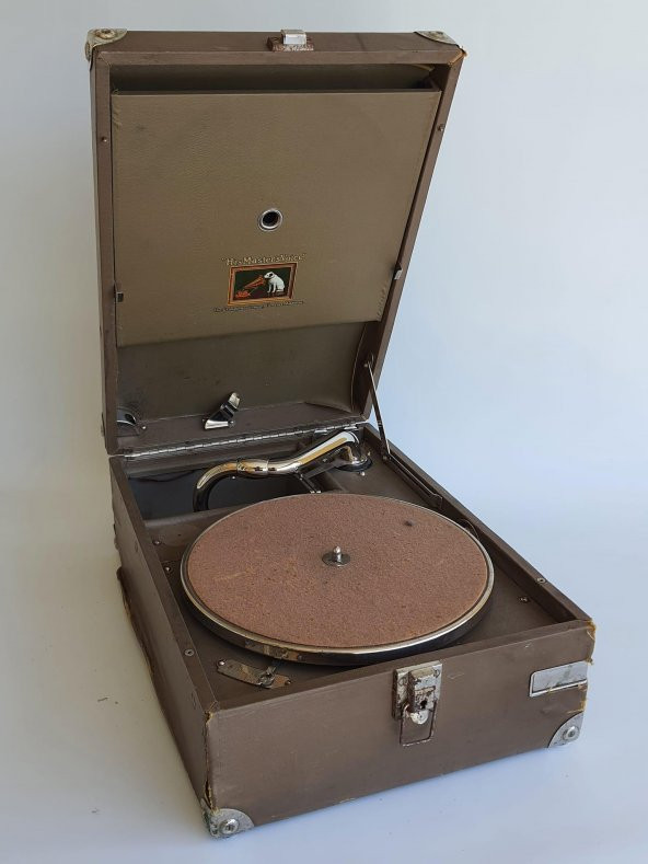 His Master's Voice Antika Çanta Gramofon 074 (Kurma Kolu Eksik) ürün görseli 1