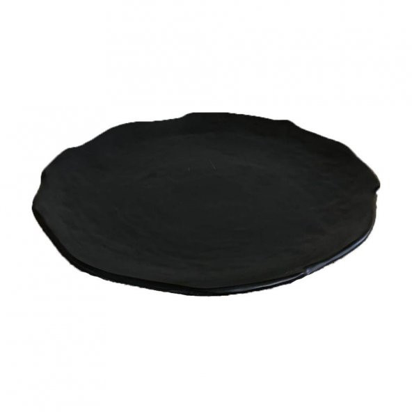 Melamin Yassı Yuvarlak Servis Tabağı Siyah 27cm - Melamin Tabak ürün görseli 1