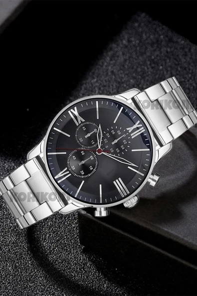 Erkek Çelik Saat Gümüş Analog Erkek Kol Saati STC11992 ürün görseli 1