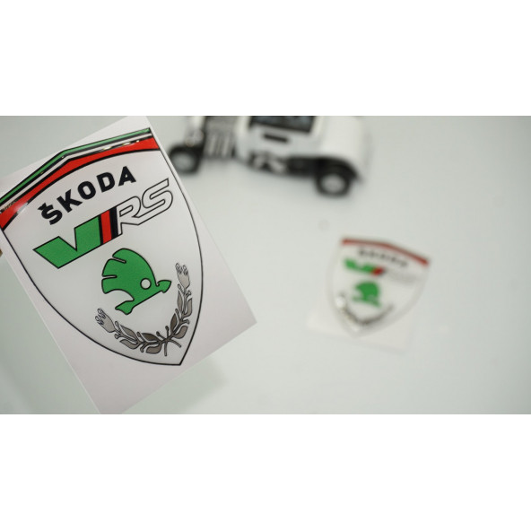 Skoda VRS Logo Kelebek Cam Çamurluk Yanı Damla Silikon Amblem ürün görseli 1