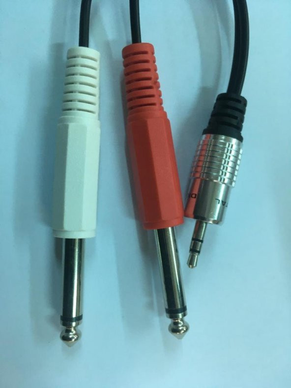 3.5 mm Stereo to 2x 6.3 mm Mono Kablo 5 Metre ürün görseli 1