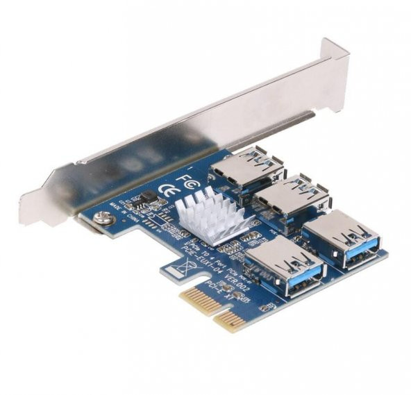 EUX1-04 PCIE 1 to 4 Yuvalı Yükseltici Kart ürün görseli 1