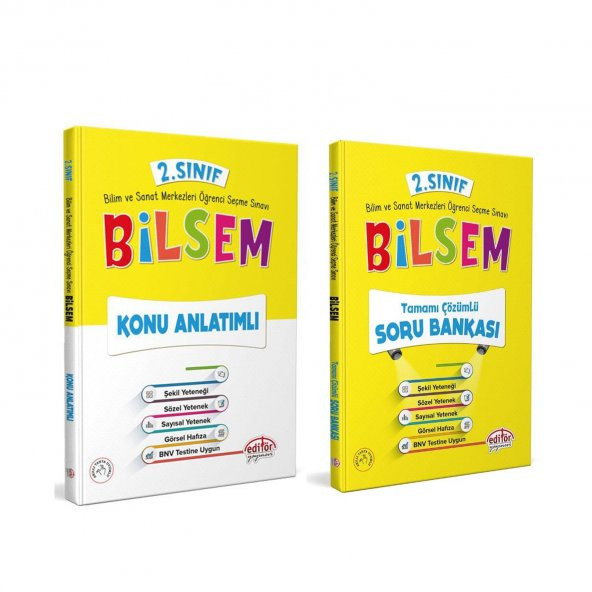Editör Yayınları 2.Sınıf Bilsem Konu ve Soru Bankası Seti 2 Kitap ürün görseli 1
