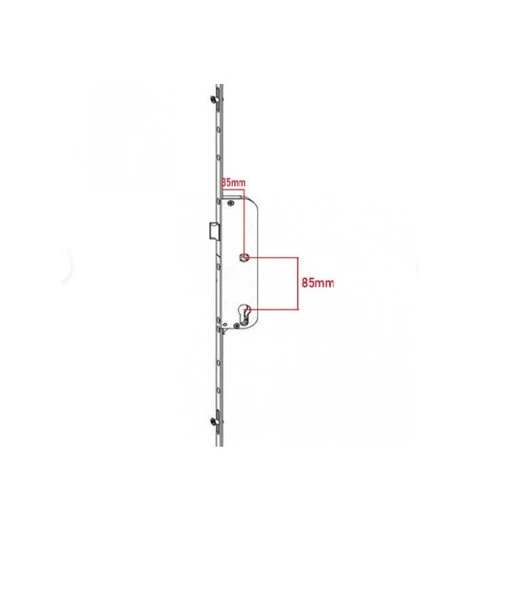 Pvc Pimapen 35-85mm Kilitli İspanyolet Balkon Kapı Kilidi - 180cm ürün görseli 1