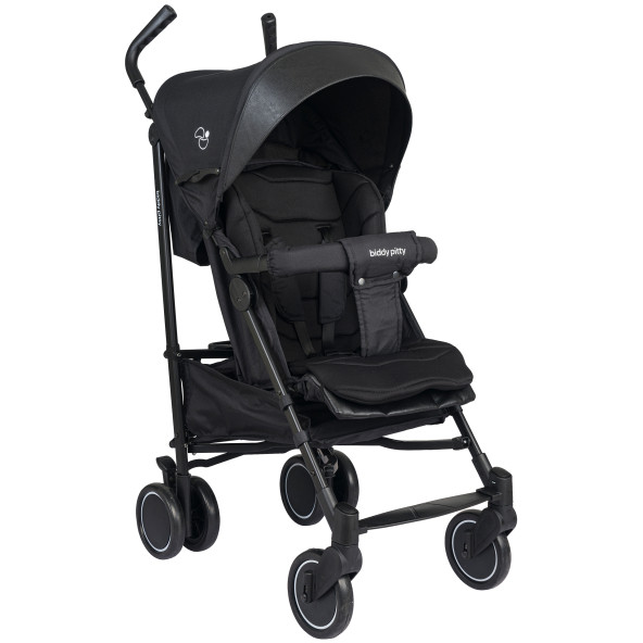 Biddy Pitty Picco Alüminyum Hafif Tam Yatabilen 20 Kg Taşıma Kapasiteli Baston Bebek Arabası Jet Black ürün görseli 1