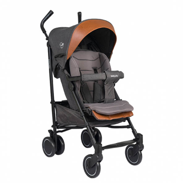 Biddy Pitty Picco Hafif Tam Yatabilen Baston Bebek Arabası Dark Grey Melange ürün görseli 1