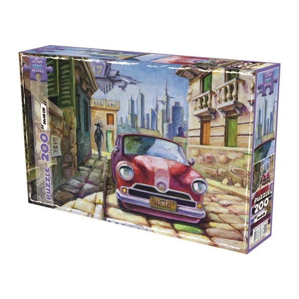 Laço Kids Puzzle Eski Kırmızı Araba 200 Parça Çocuklar İçin Yapboz ürün görseli 1