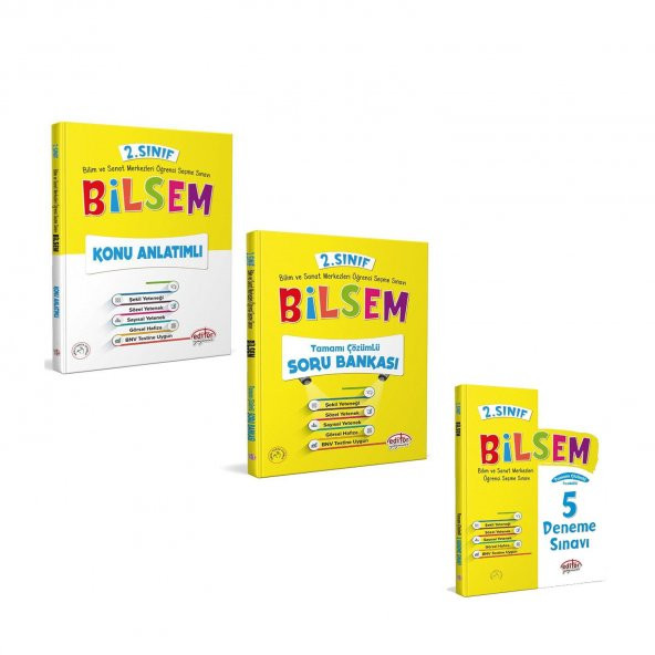Editör Yayınları 2.Sınıf Bilsem Konu Soru ve Deneme Seti 3 Kitap ürün görseli 1