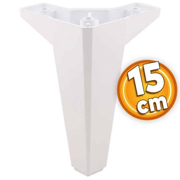 Sedir Lüks Mobilya Kanepe Sehpa TV Ünitesi Koltuk Ayağı 15 cm Beyaz Baza Ayak ürün görseli 1