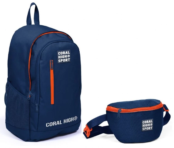 Coral High Sport Lacivert İlkokul Ortaokul Lise Çanta Seti ürün görseli 1