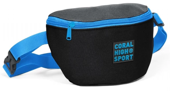 Coral High Sport Siyah-Mavi İki Bölmeli Bel Çantası ürün görseli 1