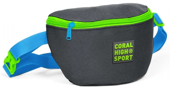 Coral High Sport Gri-Yeşil İki Bölmeli Bel Çantası ürün görseli 1