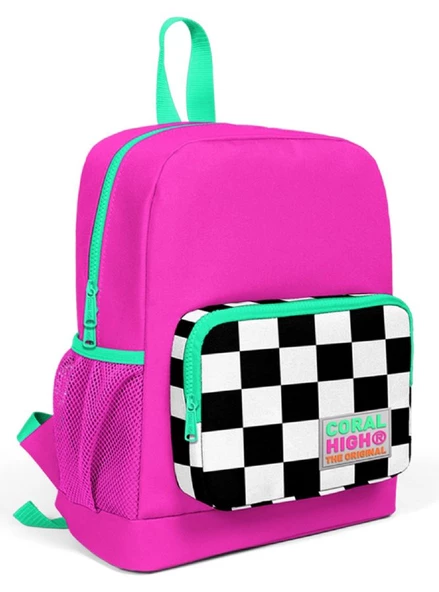 Coral High Pembe Damalı Anaokul ve İlkokul 1.Sınıf Okul Çantası - Kız çocuk ürün görseli 1
