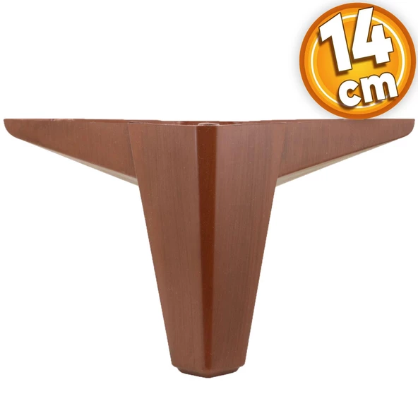 Sedir Lüks Mobilya Kanepe Tv Ünitesi Koltuk Ayağı 14 Cm Ahşap Desenli Kahverengi Baza Ayakları ürün görseli 1