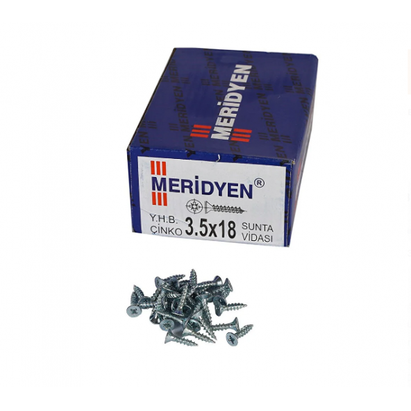 Meridyen Sunta Vidası 1000 Adet 3,5x18 mm ürün görseli 1