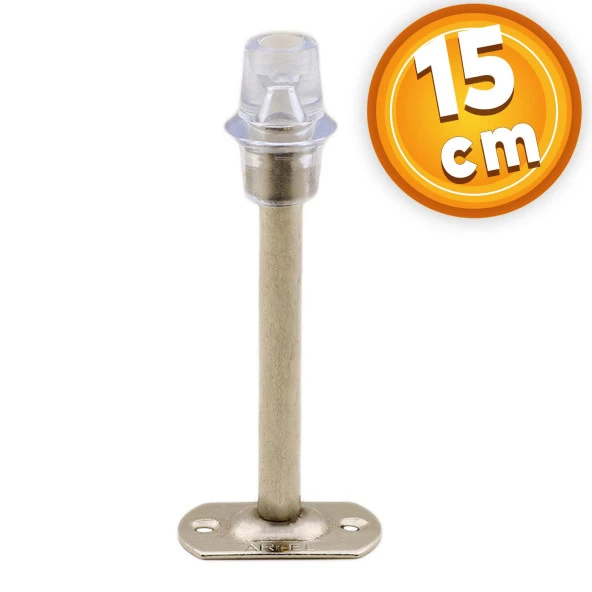 Kapı Stoperi Tamponu 15 cm Krom Metal Vidalı Kapı Stopu Silikonlu ürün görseli 1