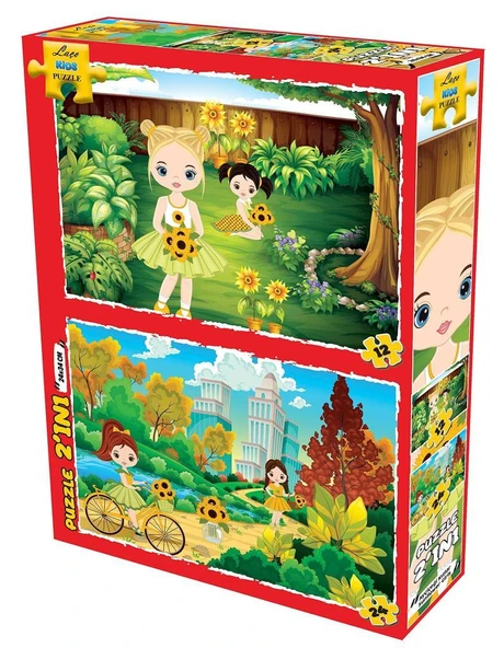 Laço Kids Puzzle Ayçiçek Kızlar 2 in 1 Çocuklar İçin Yapboz ürün görseli 1