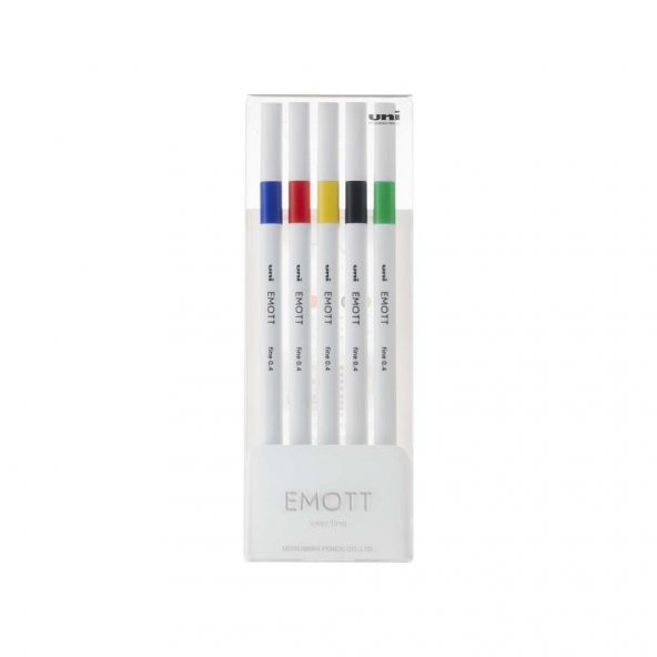 UNI FINELINER EMOTT 0.4 CANLI RENK 5 LI PEM-SY/5C. ürün görseli 1