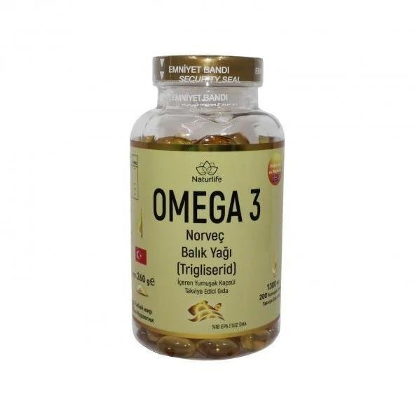 Naturlife Omega 3 Norveç Balık Yağı 200 Kapsül ürün görseli 1